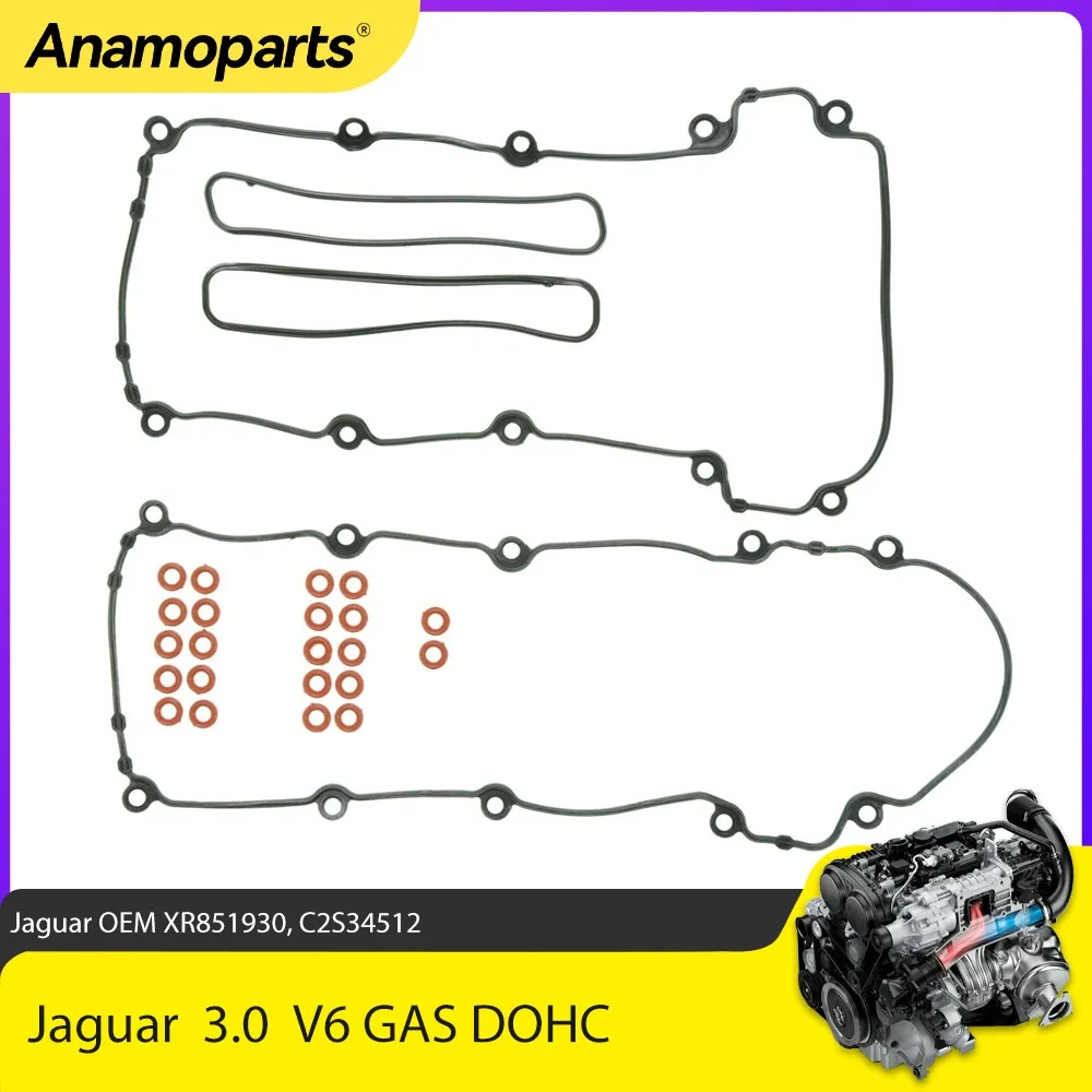 

Комплект прокладок крышки клапана двигателя подходит для Jaguar S-Type 3,0 л V6 GAS DOHC 2002-2008 OEM XR851930, C2S34512