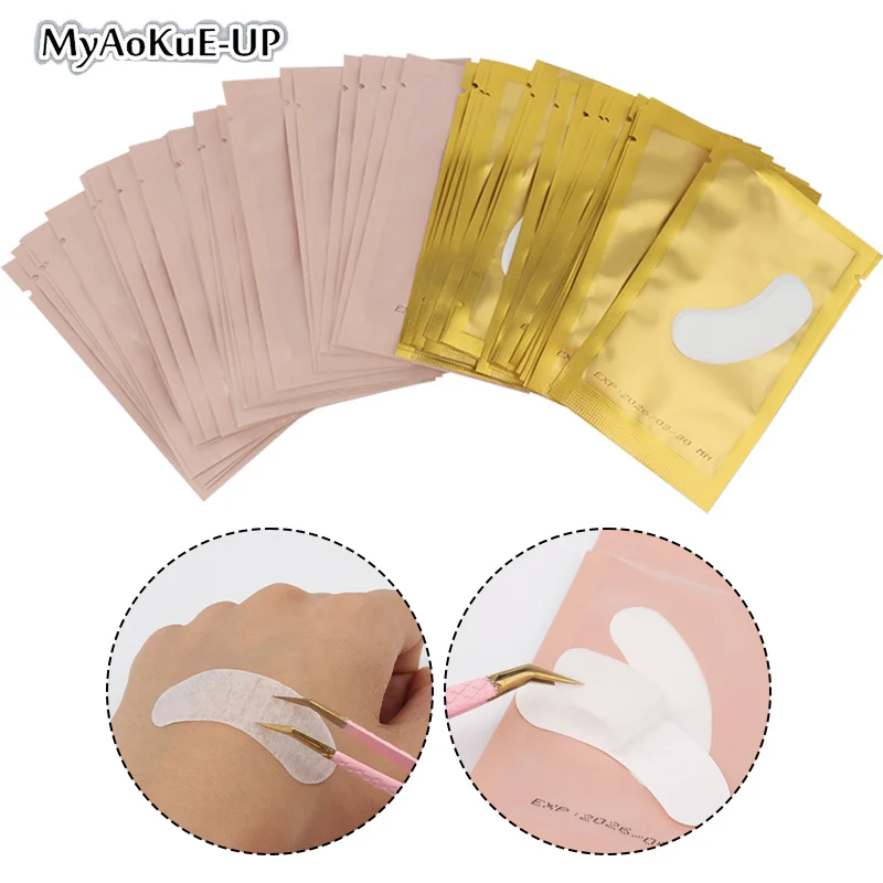 50 Paar Wimpern verlängerung Hydro gel Patches Mini Gel Augen kissen Papier Aufkleber Wimpern verlängerung liefert Make-up Werkzeug Zubehör