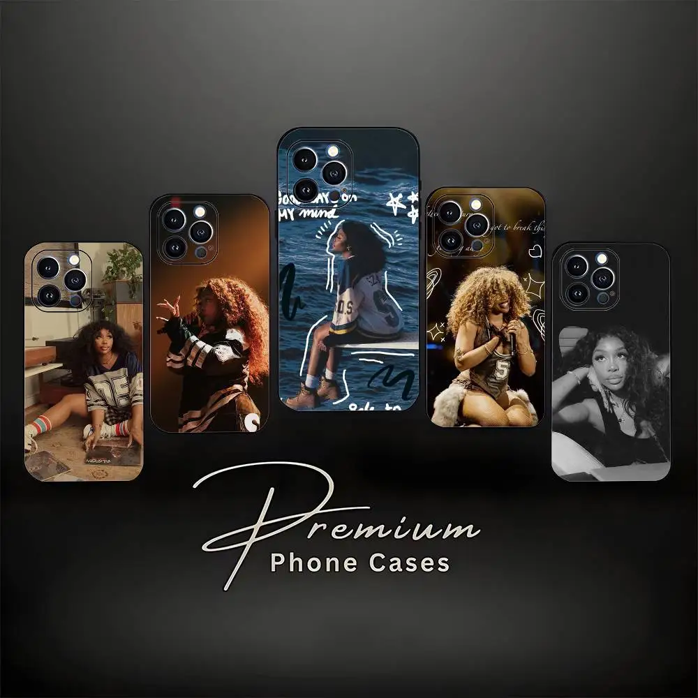 S-SZA RNB Singer Phone Case For iPhone 17,16,15,14,13,12,11 ,Pro Max,XS,X,XR,SE,Mini,8,7,Soft Silicone Black Cover