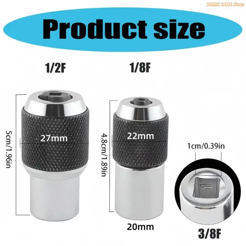 K1AE 2pcs 3/8 Adjustable Tap Socket Adapters For Metal Working dan Perbaikan