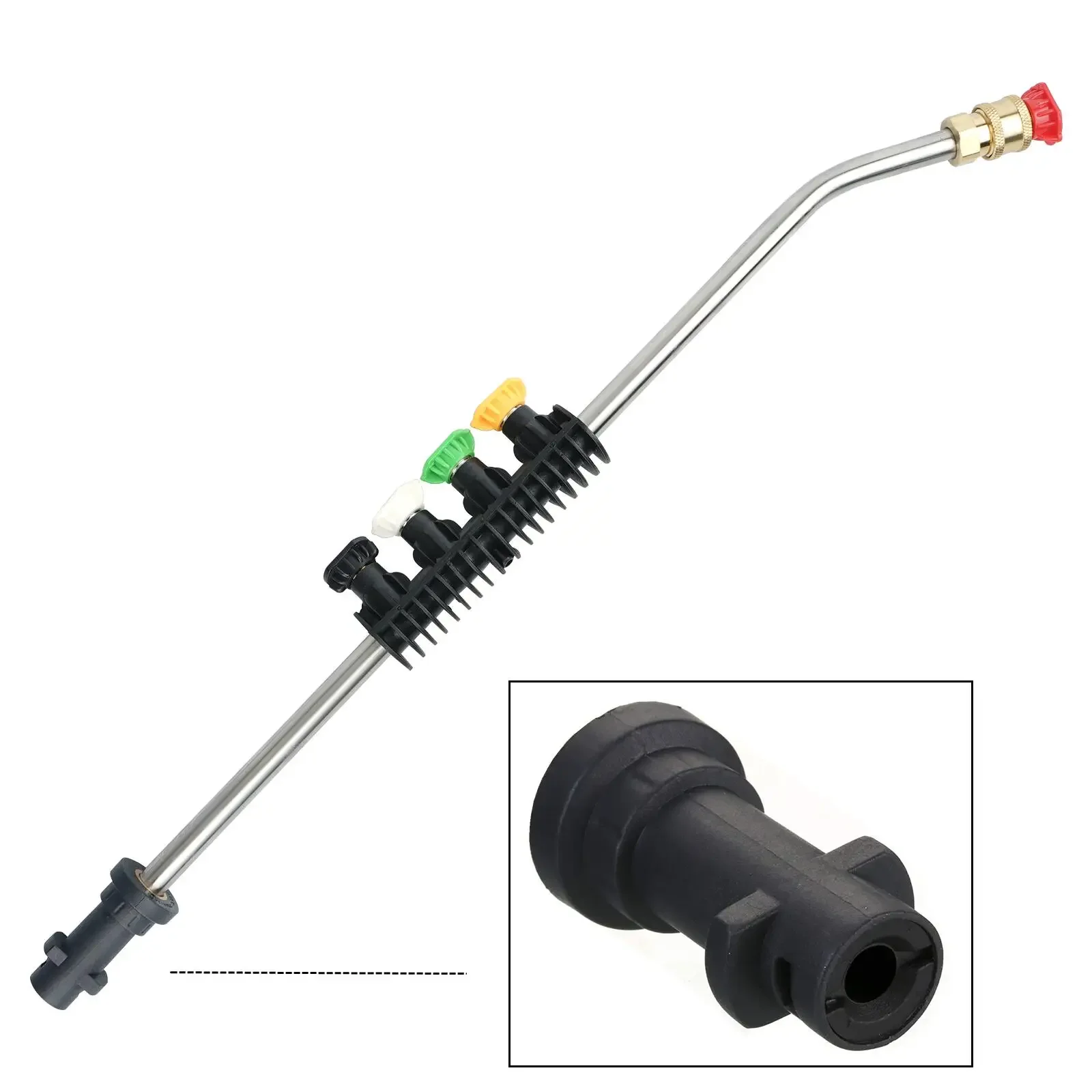 

High Pressure Car Wash Gun Jet Lance For Karcher K Series With 5 Nozzle Tips Adjustable Angle Sprayer Curved Rod Washer