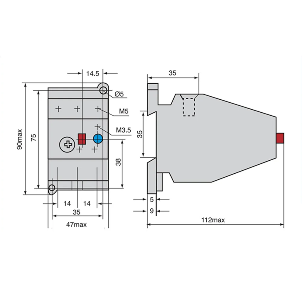 JRS2-63 3UA59 Heat Thermal Overload Relay Protector Guide DIN Rail Mounted Adjustable Electric Protection