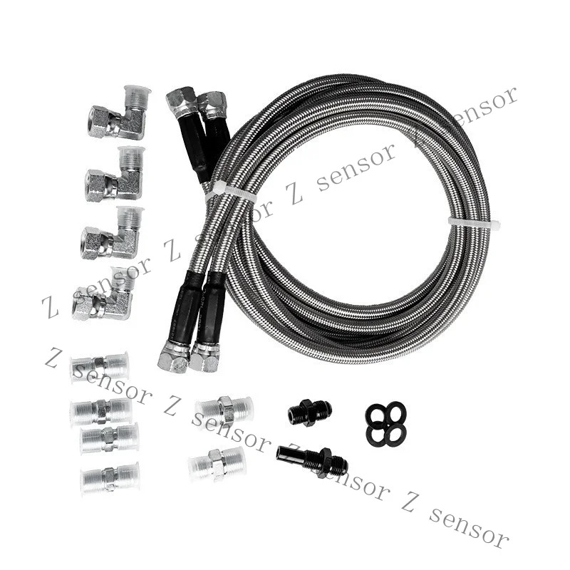 RRR+ Braided Transmission Cooler Hose Line Kit for Chevy 4L60E 4L80E TH400 700R4 AN6