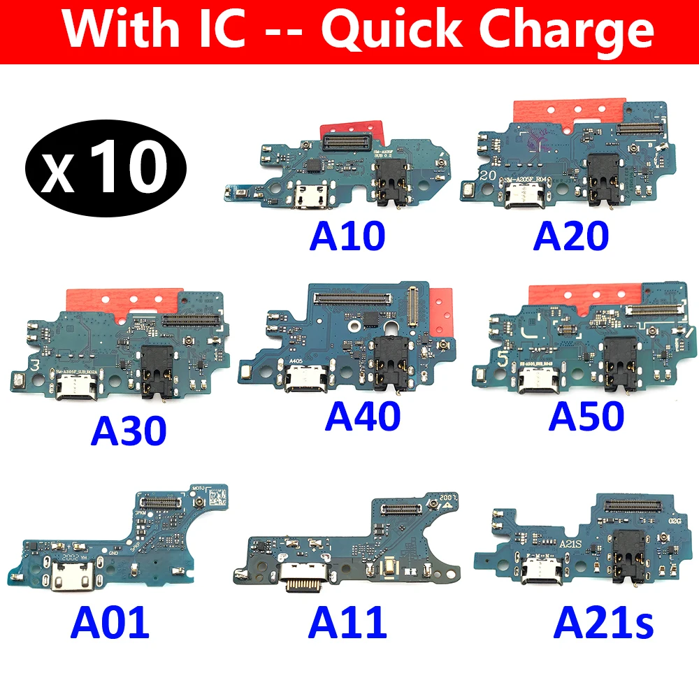 10Pcs, USB Charging Board Port Dock Connector Flex Cable For Samsung A10 A20 A30 A40 A50 A70 A01 A11 A21s A31 A51 A71