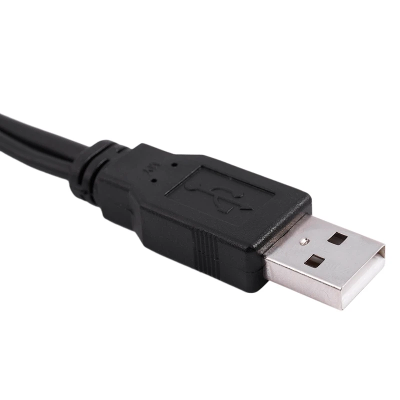 2X USB 2.0 Type A Male To Dual USB A Male Y Splitter Cable Cord Black