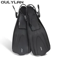 Oulylan-aletas cortas de buceo para hombre y mujer, zapatos de rana, de viaje, ajustables, de silicona, tacón abierto