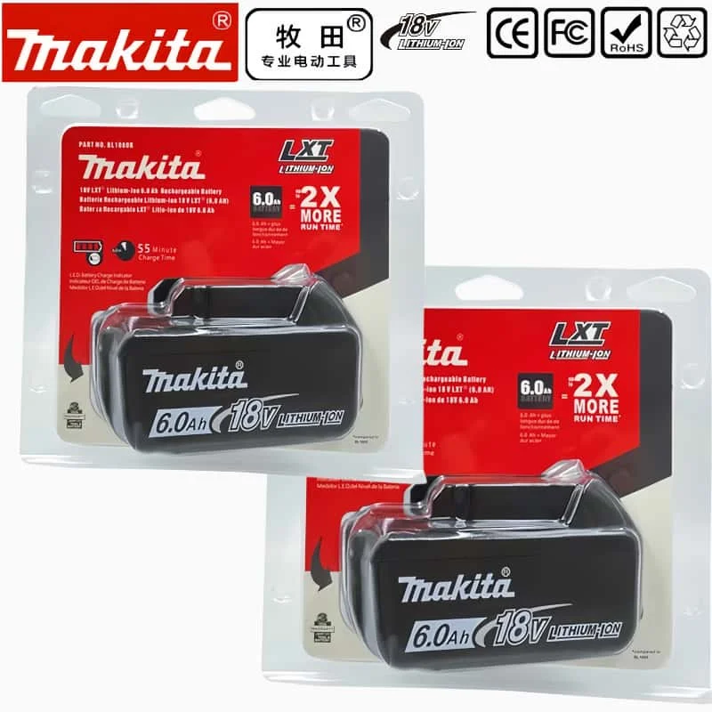 Original Makita DTW600 tool Rechargeable Battery, Replaceable LED Lithium-ion, 6.0 Ah 18V DTD173 BL1860B BL1860BL1850 BL1830 LXT