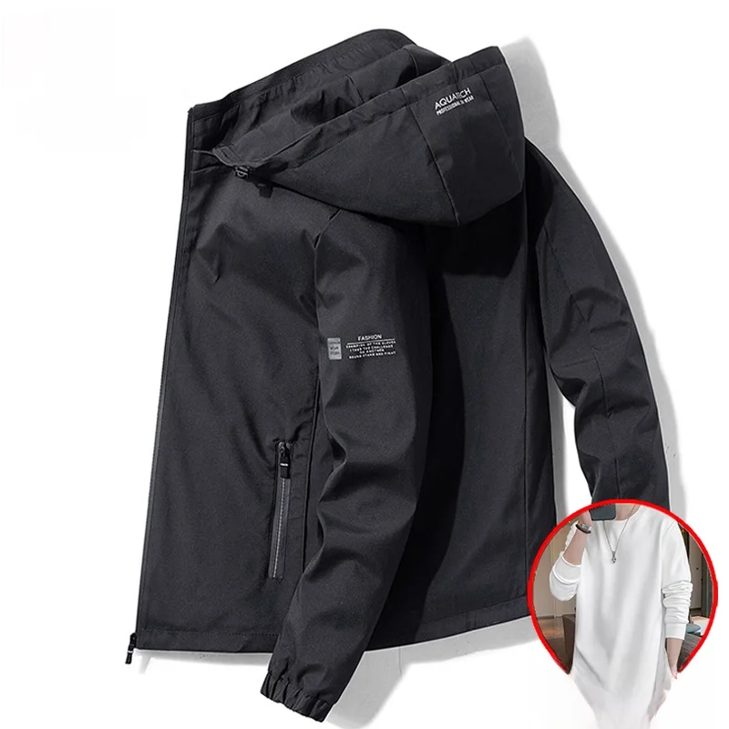 

Мужская повседневная куртка Jaet с капюшоном, осенне-весенняя ветрозащитная полиэстеровая длинная застежка-молния, цветное моющееся пальто