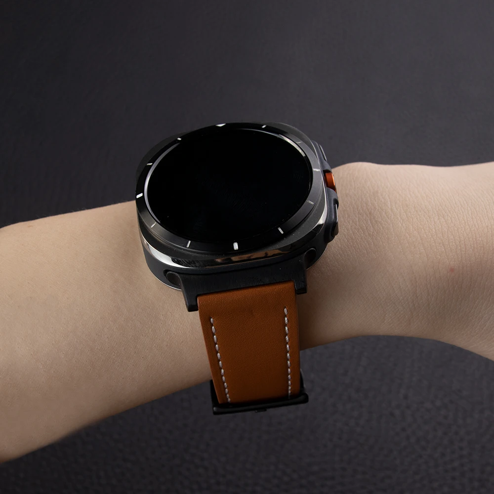 For Samsung Galaxy Watch Ultra 47mm Band Vintage Leather Bracelet Wristband For Samsung Galaxy Watch 7 47mm Business Strap