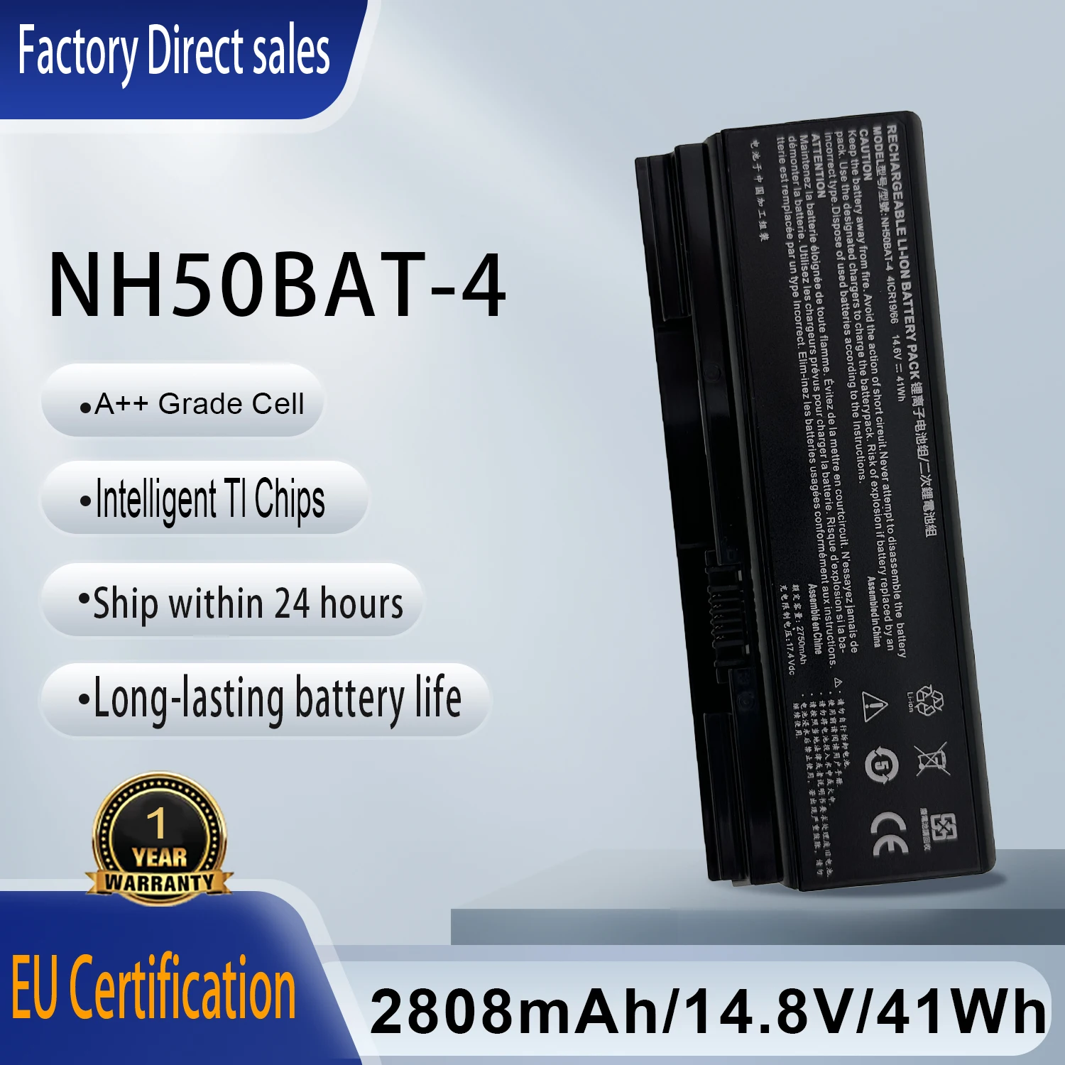 NH50BAT-4 Laptop Battery For HASEE Thunderobot 911ME Clevo NH50RA NH55RCQ NH58RDQ 6-87-NH50S-41C00 Z7-CT5NA G8-CT7NA T3 T3TI Z8