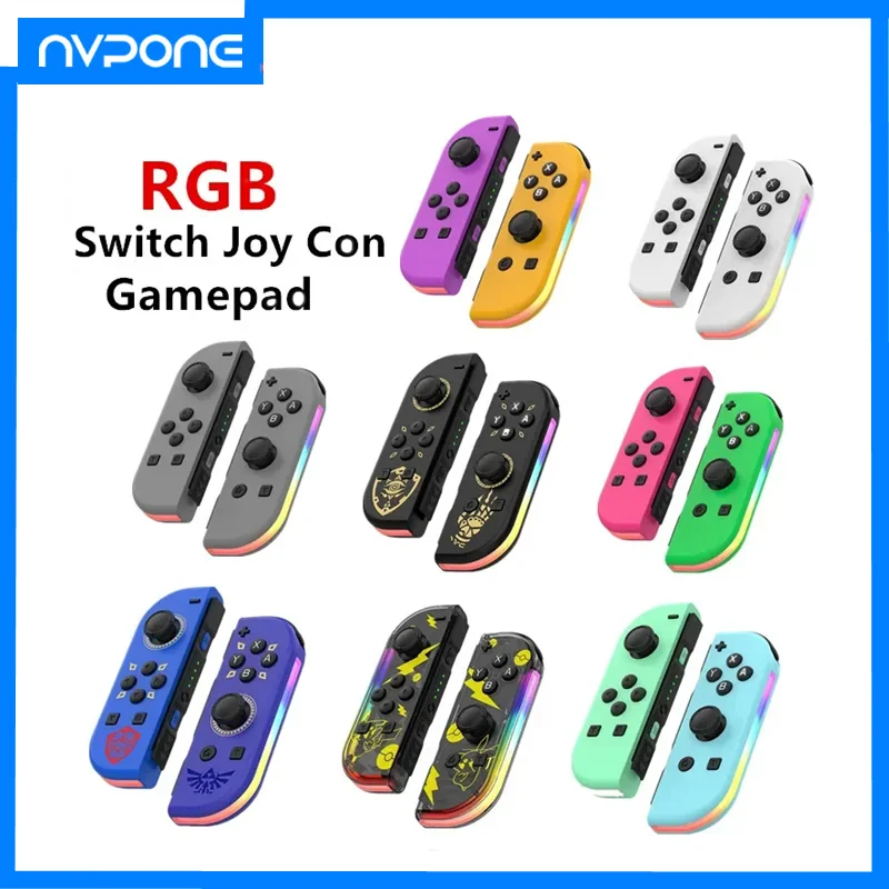 1 Pair Wireless Gamepad RGB 6-Axis Switch Joy-Con (L/R) Wireless Controllers for NL Switch JOY 02 Game Console  Sensor Joypad