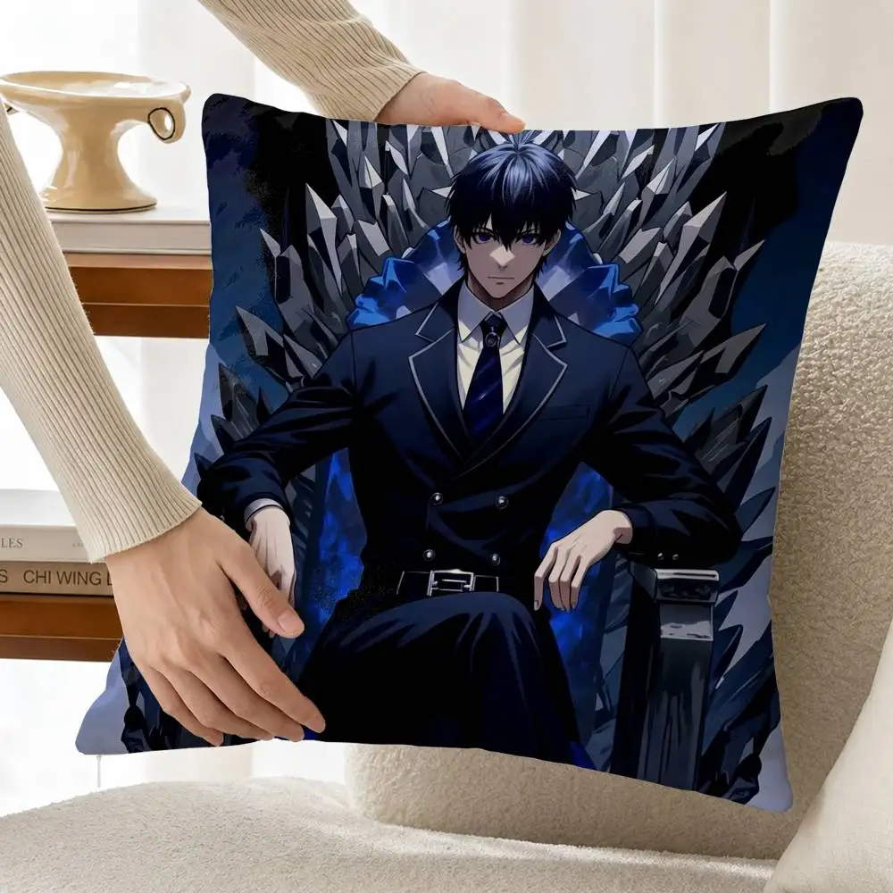 Cool B-Blue Lock Anime Character  Customizable Square Cushion Cover Double Sided Print Pillow Case