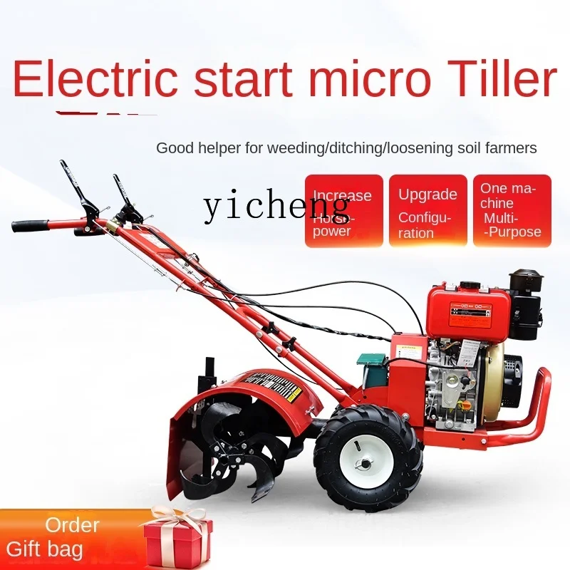 Xl Electric Starter Diesel Mini-Tiller Four-Wheel Drive Self-Propelled Weeding Wheel Ripper Cultivation Machine