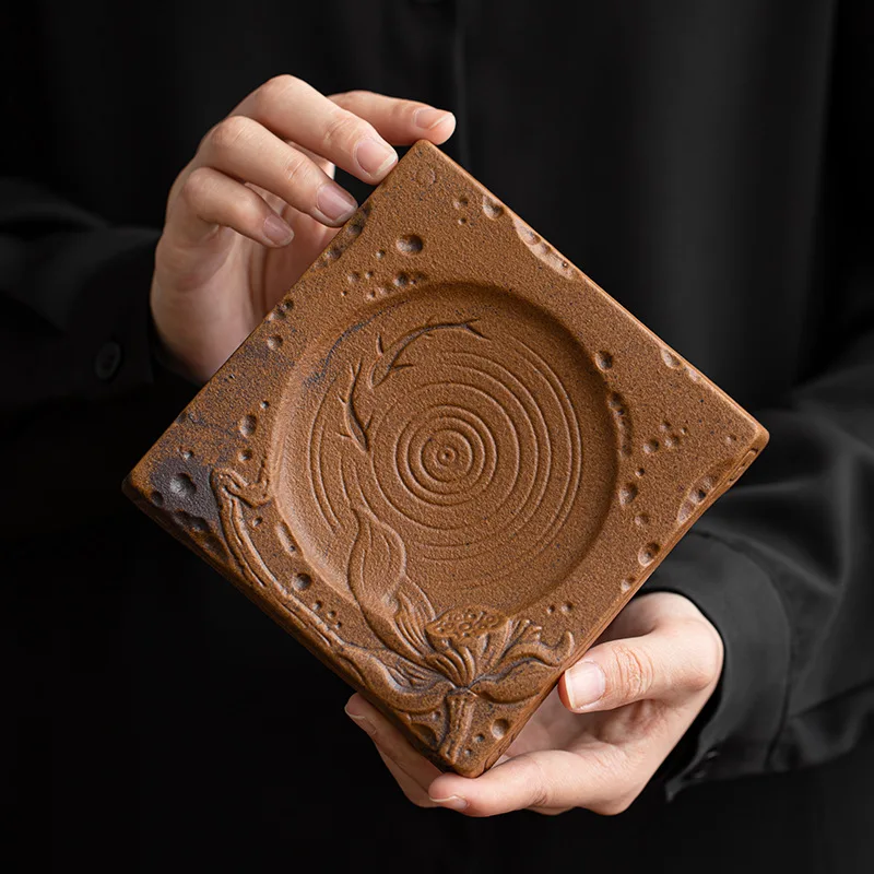 Sauce Glaze Water Storage Kettle Imitation Antique Coarse Pottery Dry Soaking Table for Home Dried Fruit Plate Teapot Tea Tray