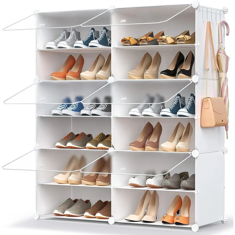 

Shoe Storage,24 Pairs Rack Organizer for Closet Cabinet with Door Shelves Closet