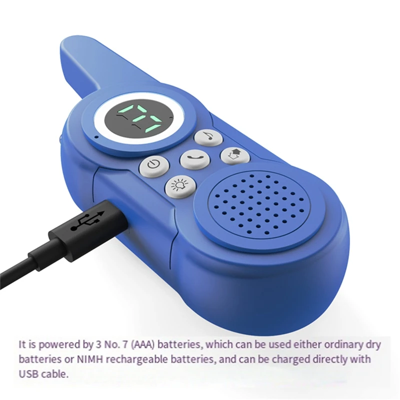 أجهزة اتصال لاسلكية زرقاء طويلة المدى للأطفال ، التخييم في الهواء الطلق مع مصباح يدوي ، لعبة هدية للأطفال من 3 إلى 12 سنة ، 2: