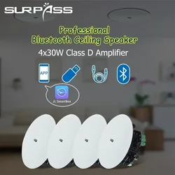 5.25inch Bluetooth Ceiling Speakers HomeTheater systemBuilt-in ClassD Digital Amplifier bluetooth speakers forhome office Indoor