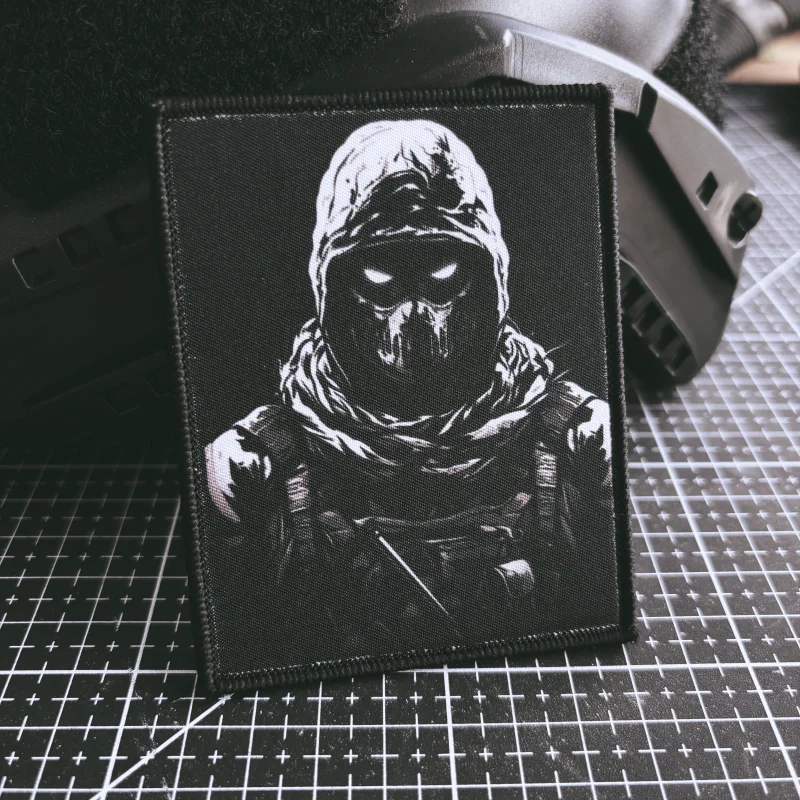 Dark Warrior Tactical Patch Ranger Soldier Morale Badge Printing Hook and Loop Military Armband Backpack Sticker Appliques