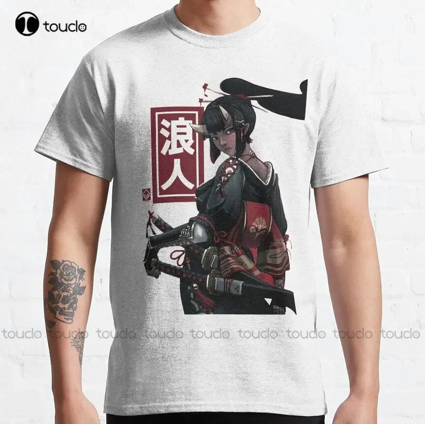 Japanese Ninja Geisha Samurai Girl Classic T-Shirt Custom Aldult Teen Unisex Digital Printing Tee Shirts Custom Gift Xs-5Xl