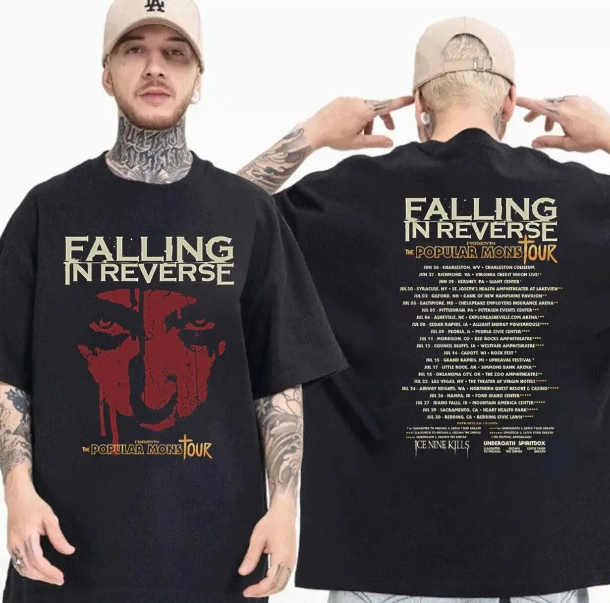 Falling In Reverse Tour Concert 2023 Shirt, Falling In Reverse 2 Sided Tee