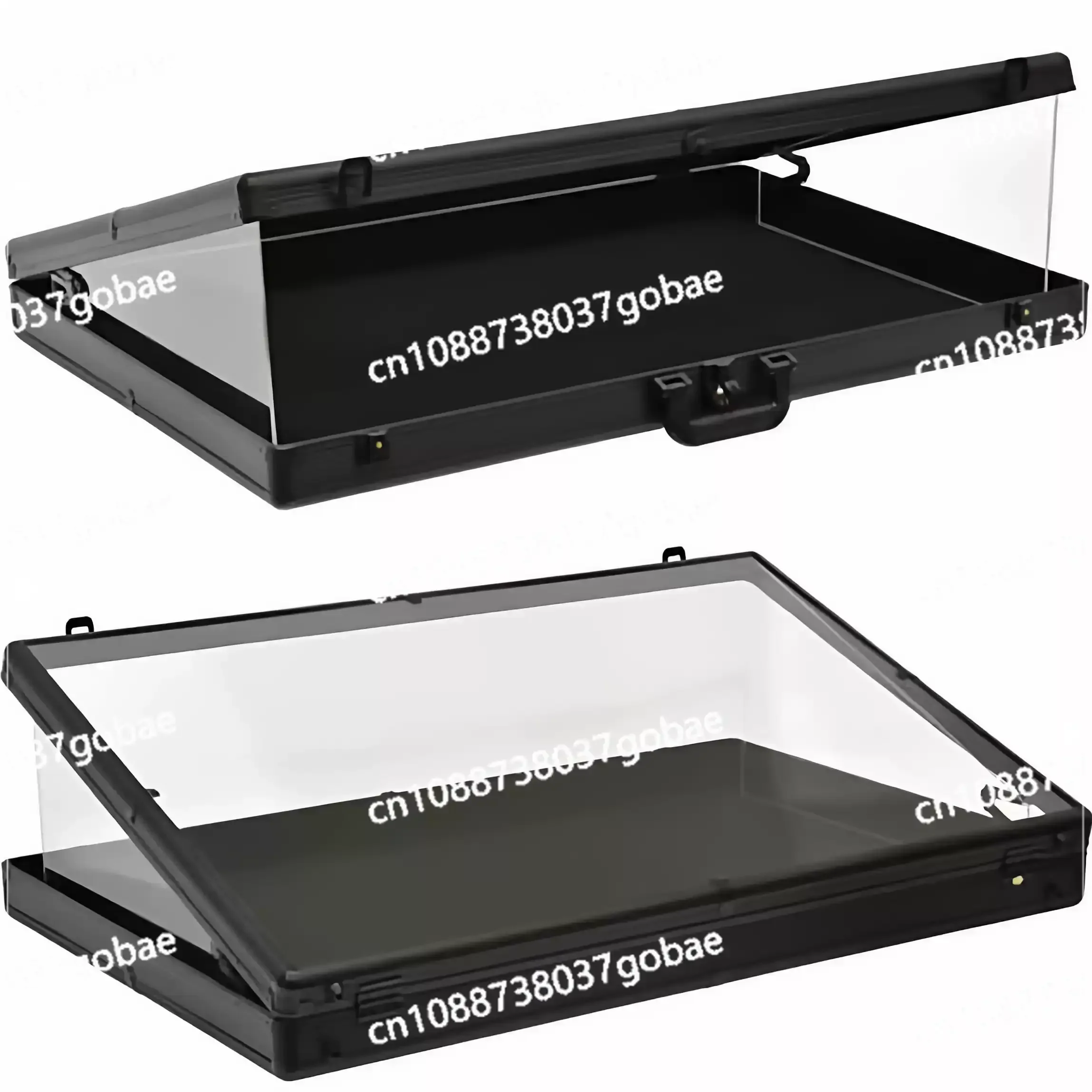 Silver Aluminum Acrylic Transparent Top Display Stand Portable Supplier Trade Display Case for TCG Cards with Lock Function view 3