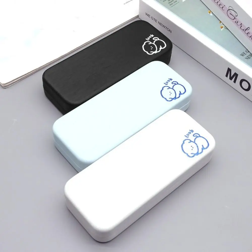 

Portable Anti-stress Eyewear Cases Solid Color Leather Eyeglasses Box Lightweight Glasses Case Men