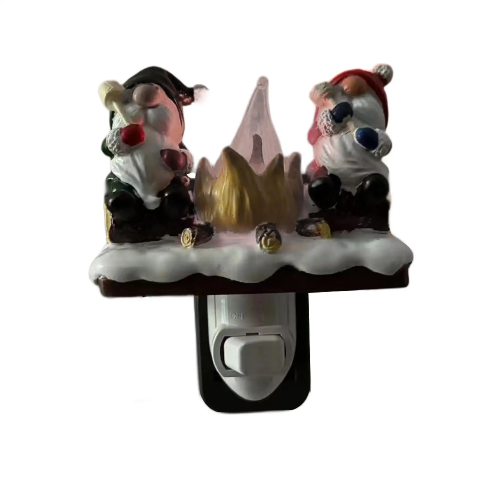 

Halloween Statue Bedside Lamp Gift Ghost Campfire Flickering Nightlight Decoration for Cabinet Desktop Fireplace Bedroom Indoor