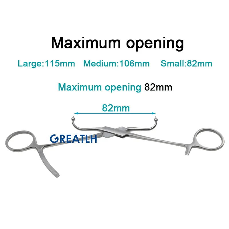 GREATLH Stainless Steel Reduction Forceps with Ball Tip Bone Locking Forceps Plate Holding Tool Orthopedic Surgery Instrument