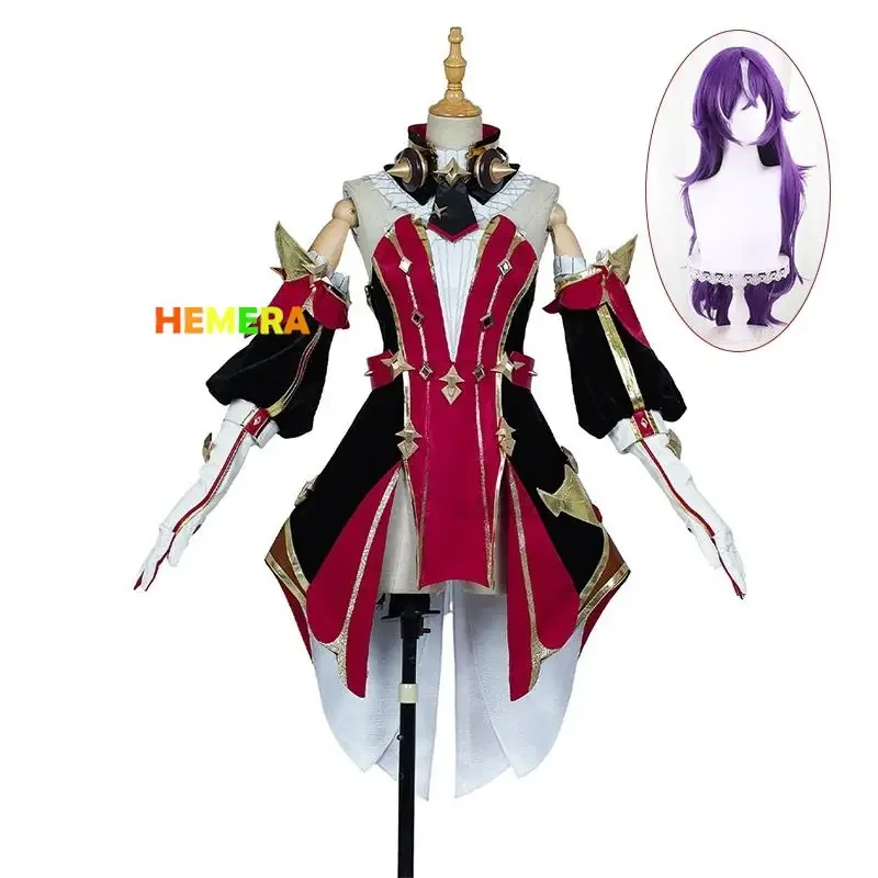 Chevreuse Genshin Impact Cosplay Costume Wig Hat Set Women Dress Uniform Halloween Party for Girls Chevreuse game Genshin Impact