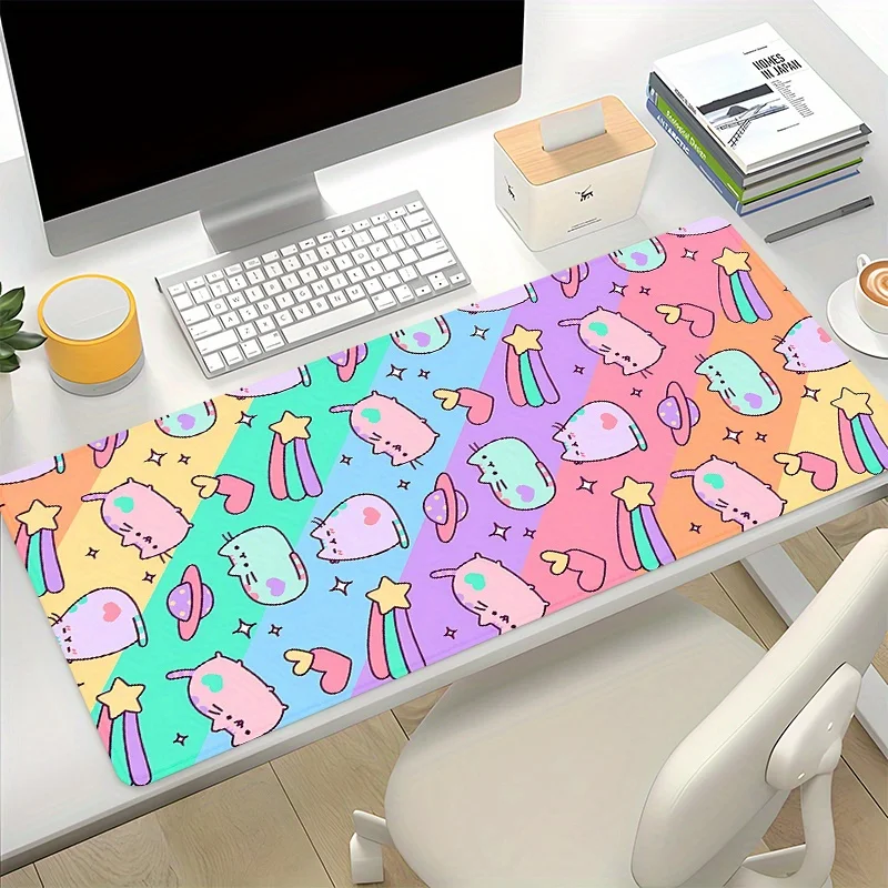 

Large Gaming Mouse Pad Cute Cartoon Cat Office Desk Pad Keyboard Pad Computer Mouse NonSlip Mousepad desk accessories desk mat