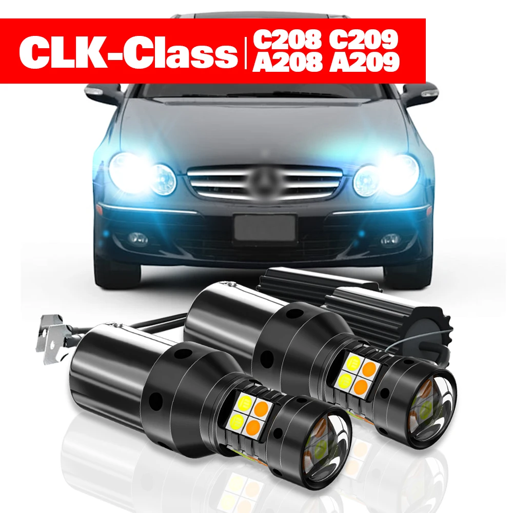 For Mercedes Benz CLK-Class C208 C209 A208 A209 1997-2010 2pcs LED Dual Mode Turn Signal+Daytime Running Light DRL Accessories