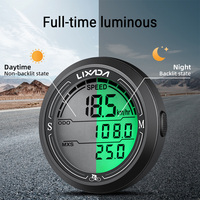 Lixada Wired Bike Speedometer Waterproof Round Shaped Bike Computer Backlight Screen Cycle Odometer Bicycle Computer Accessories