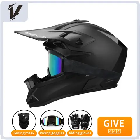 Full Face Motorcycle Helmet Motorcycle Motocross Race Downhill AM DH Children Adult Universal Helmet with 3 Piece Gift
