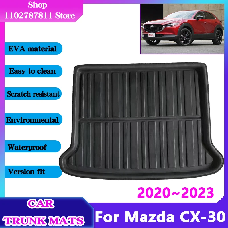 

Напольный коврик для багажника автомобиля, материал EVA для Mazda CX 30, аксессуары 2023, 2022, 2021, 2020, CX-30 CX30, водонепроницаемый защитный коврик для хранения