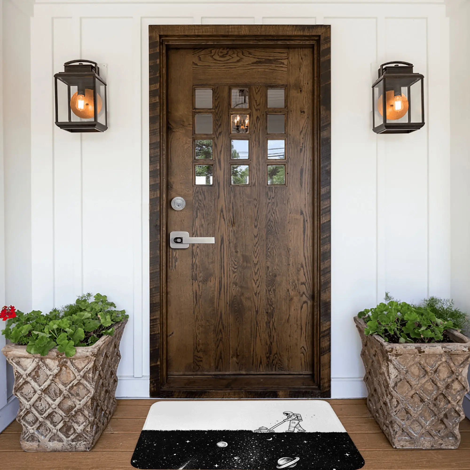 Divertente astronauta taglio spaziale zerbino antiscivolo bagno cucina tappetino camera da letto balcone pavimento porta ingresso tappeto