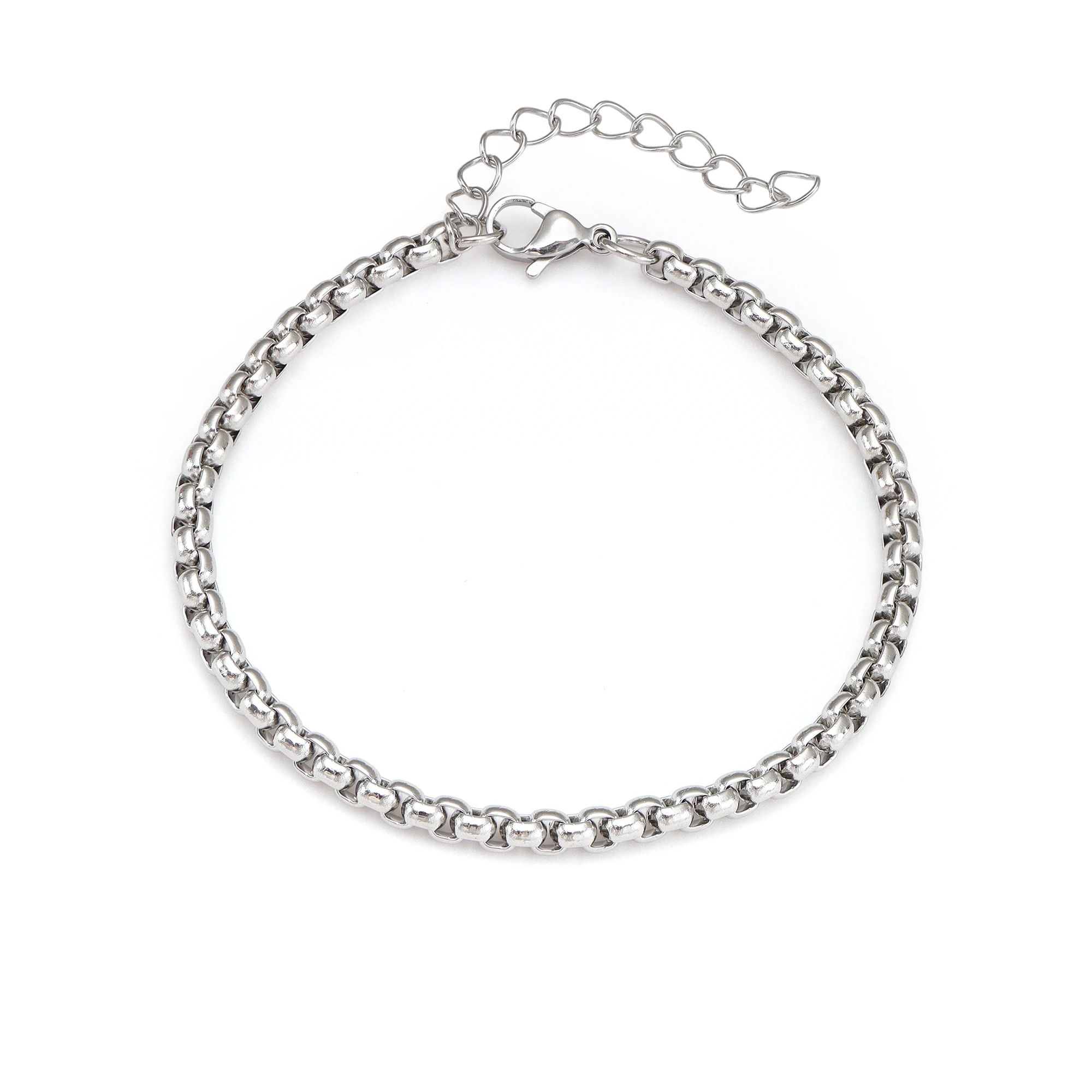 Dainty Pearl Link Bracelet Square Cube Design Tarnish Free Waterproof Thin Box Chain Skin Friendly Daily Layering Hand Accessory