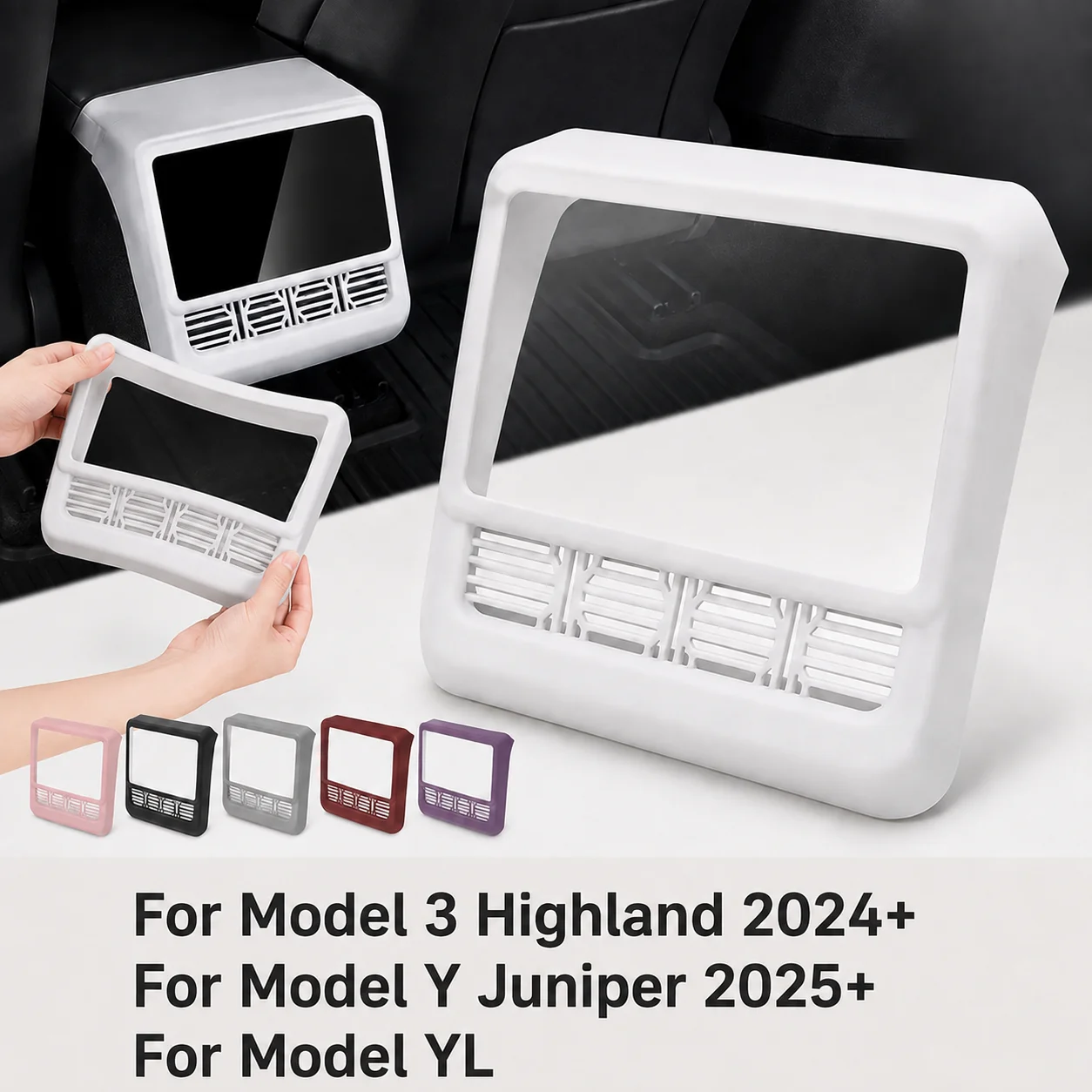 Silicone Rear Screen Air Outlet Protective Cover Waterproof for Model 3 Highland Model Y Juniper Rear Vent Interior Accessories