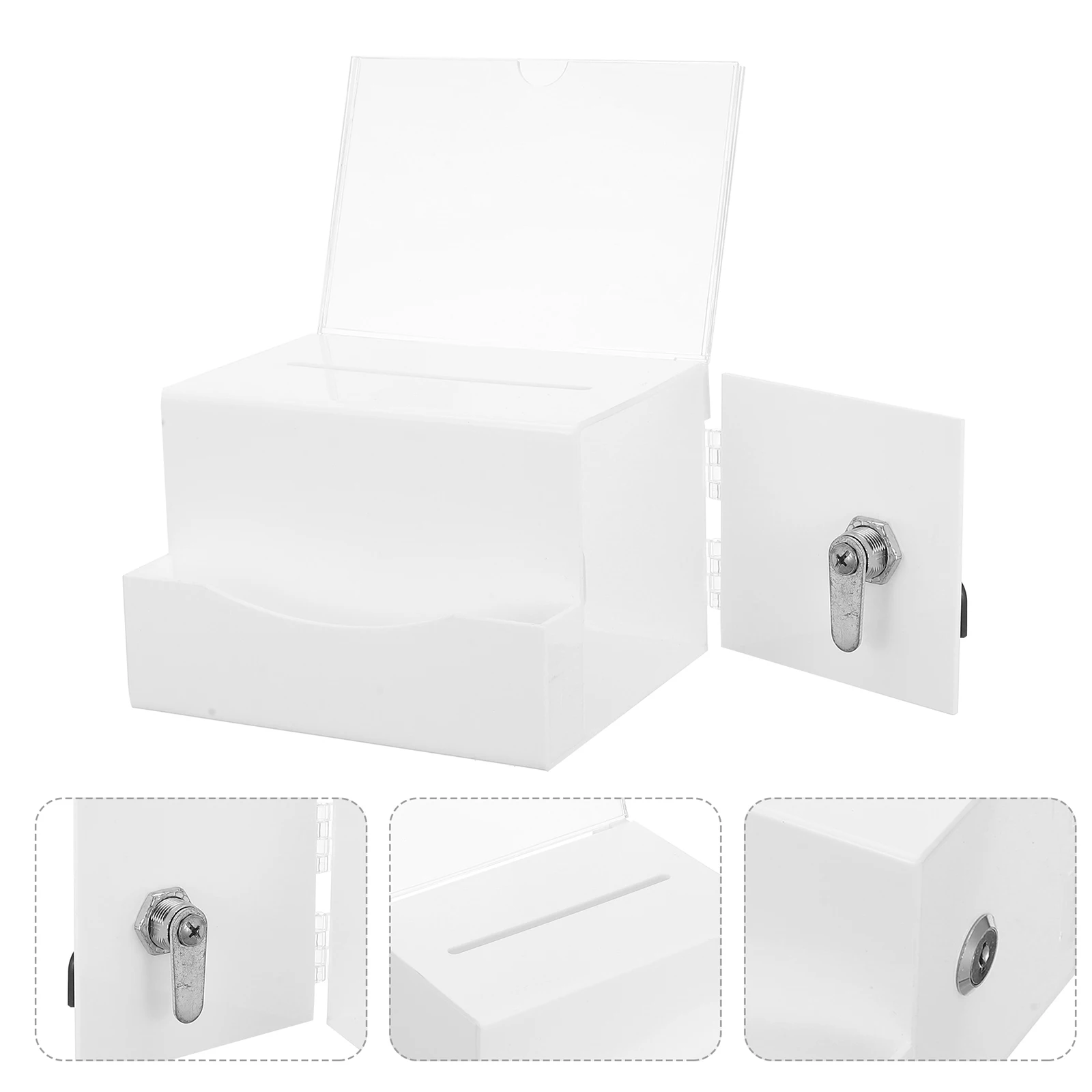 

1pc Donation With Lock Multi-Functional Suggestion Complain Letter Box Acrylic Lightweight Secure Storage For Public