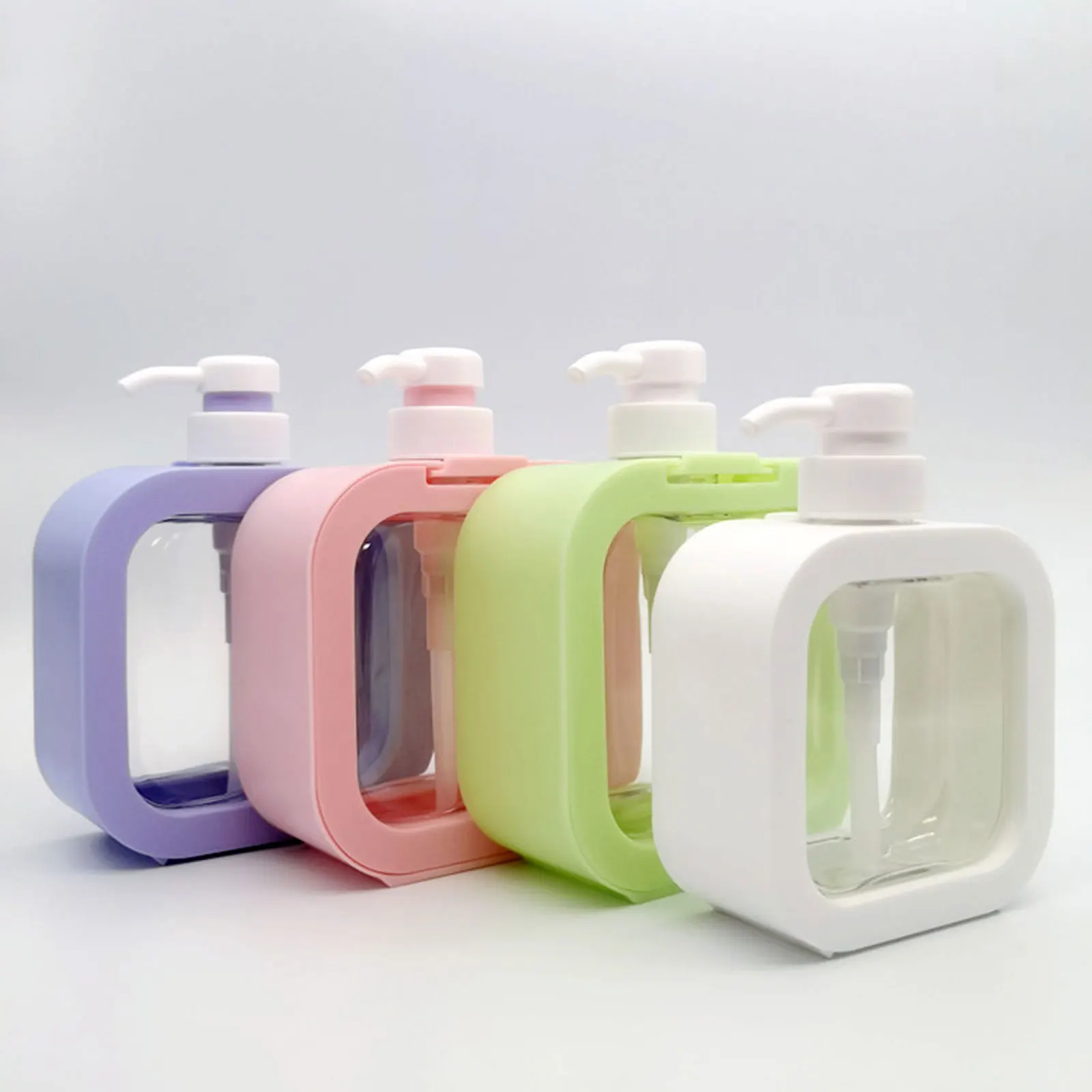 Refillable Soap Pump Dispenser Empty Hand Soap Dish Soap Bottle for Kitchen Bathroom Shower Gel Press Type Storage Bottle