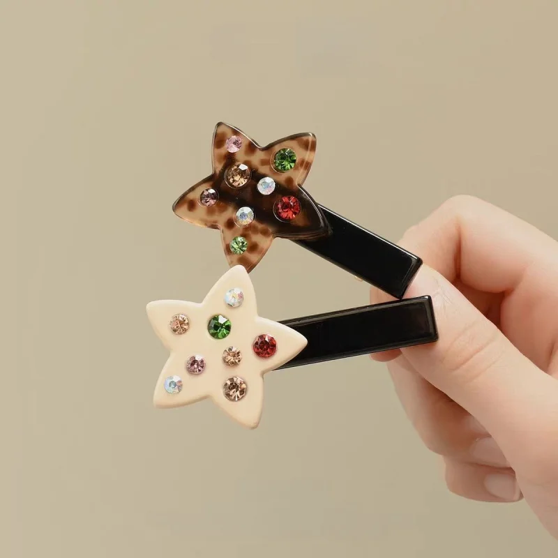 

2pcs Star shape Diamond Hairpin Rhinestone Hair clips sets kid's HairAccessories hairclips and claw set