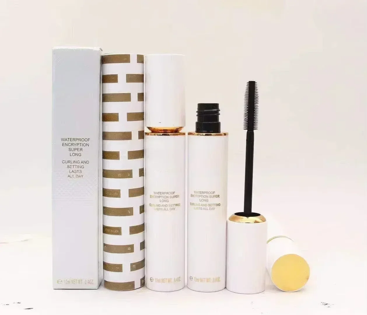 Rímel de cílios enrolados pretos, alonga os cílios, volume extra, longa duração, à prova d'água, naturais, secagem rápida