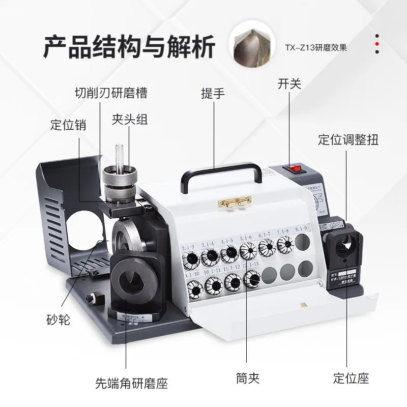 High Precision Twist Drill Bit Sharpener Belt Grinding Wheel Multifunctional Drill Repair Polishing Grinding Tool