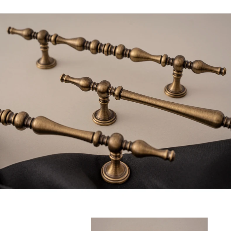Antique brushed brass cupboard pull and furniture knob — supplier illustration 16