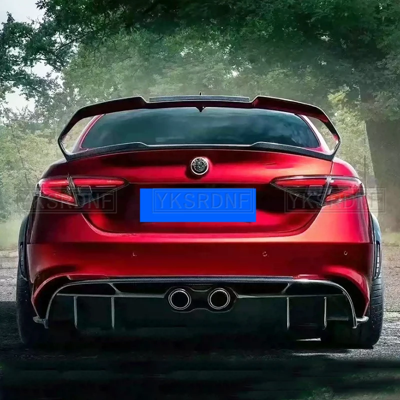 Carbon Fiber / FRP Car Rear Spoiler Wing Trunk Lip For Alfa Romeo Giulia Spoiler Sedan Rear Trunk Spoiler Boot Wing GTA Style