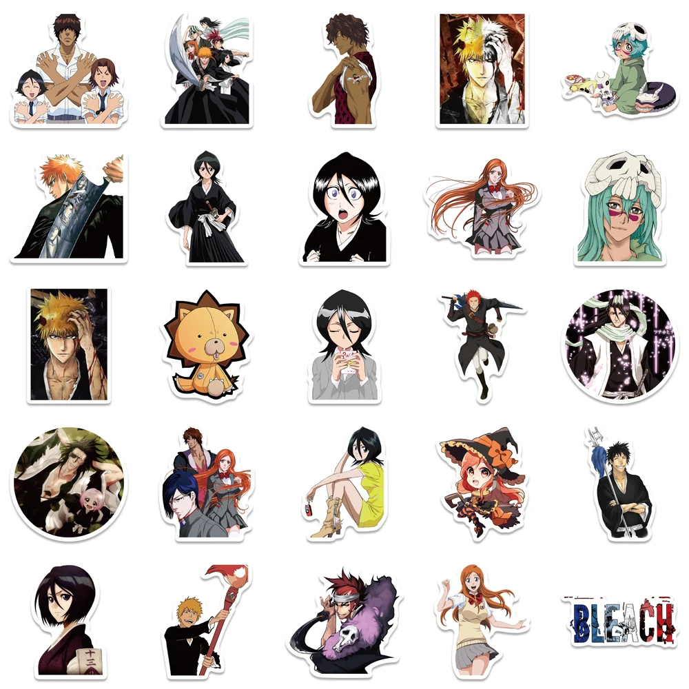 new 2022NEW 10/50PCS Anime BLEACH Stickers for Phone Laptop Water Bottle Suitcase Waterproof Graffiti