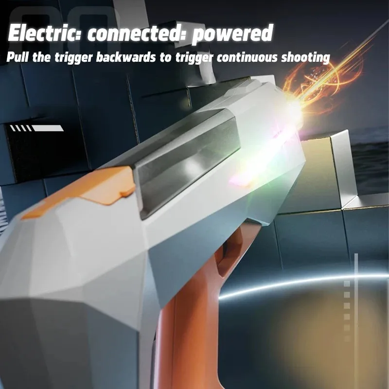 جديد نبض مدفع المياه الكهربائية ضوء بارد للأطفال لعبة بندقية سعة كبيرة التلقائي شفط الصيف لعبة الماء في الهواء الطلق #4