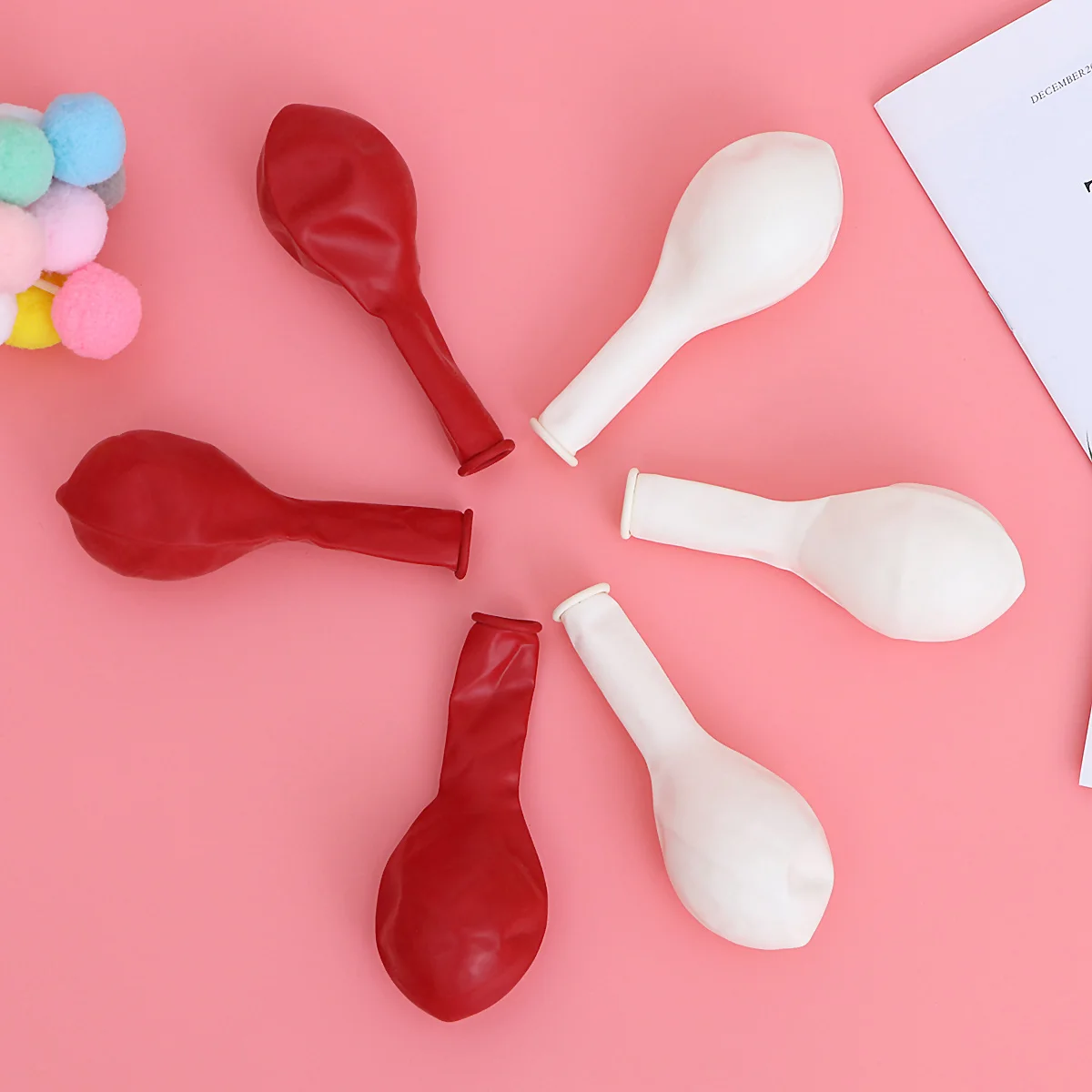 

100pcs Valentine Balloons Birthday Wedding Decorations Latex Red White Balloons House Garden Photo Props Safe Premium
