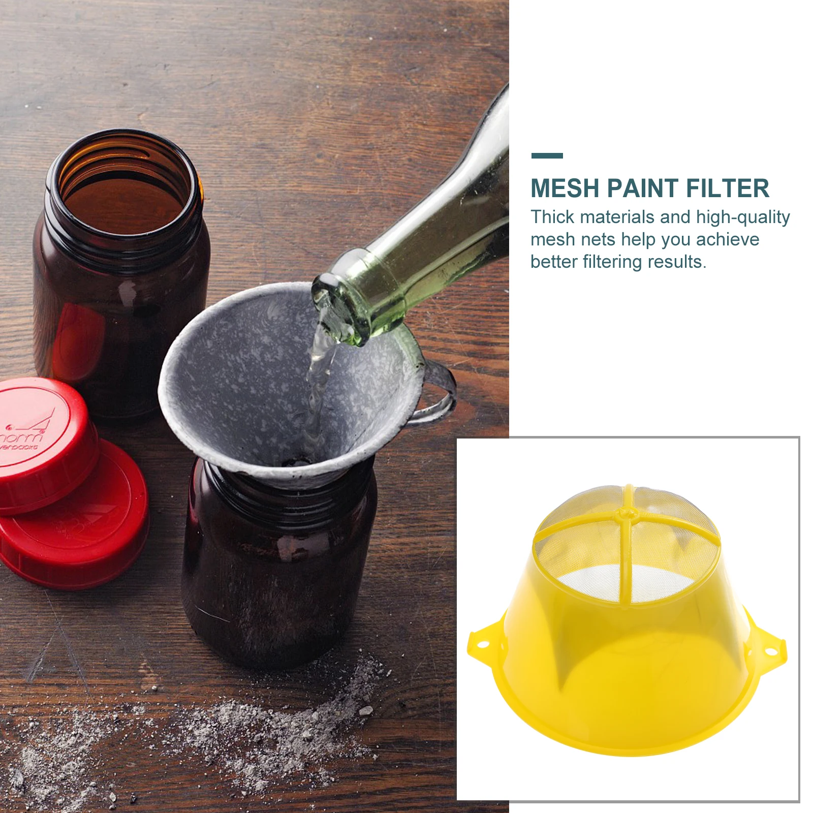 

10pcs Paint Filter Funnel Oil Paint Mesh Strainer Metal Wire For Spray Gun Auto Wood Machinery Industrial Coating Tool