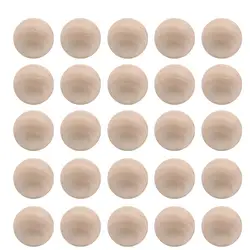 30 Pcs 30MM Large Lotus Wood Mini Ball Solid Round Beads DIY Painting Carving Craft Accessories Without Hole (Wood Color)