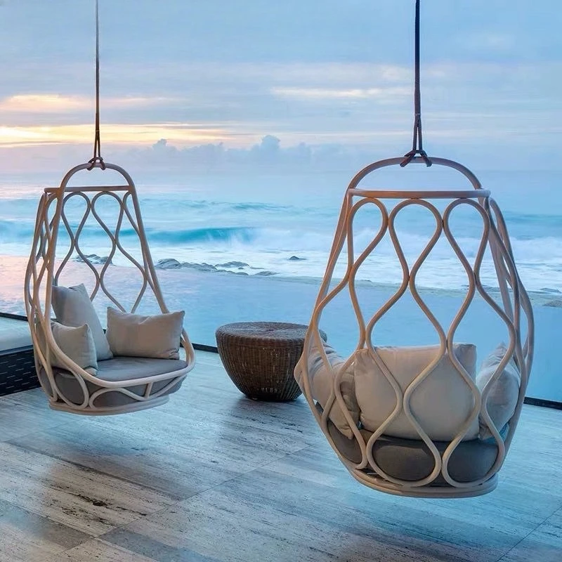 Outdoor courtyard, garden swing chair, villa terrace rattan rocking chair